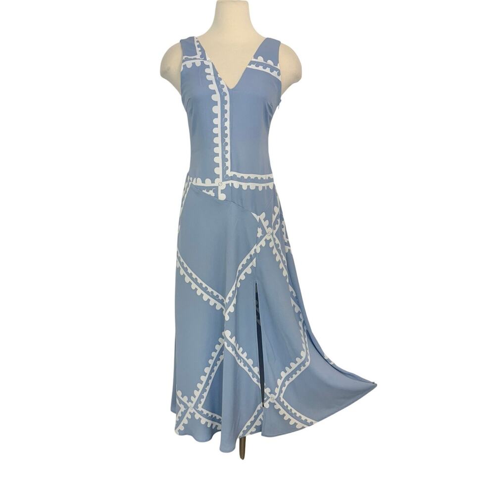 Mon Renn Serape Maxi Dress in Blue Postcards AUS 8 (US Small)